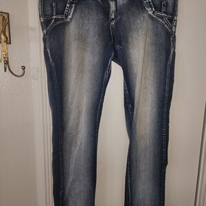 PLAYBOY Women's Distressed Dark Blue Skinny Jeans